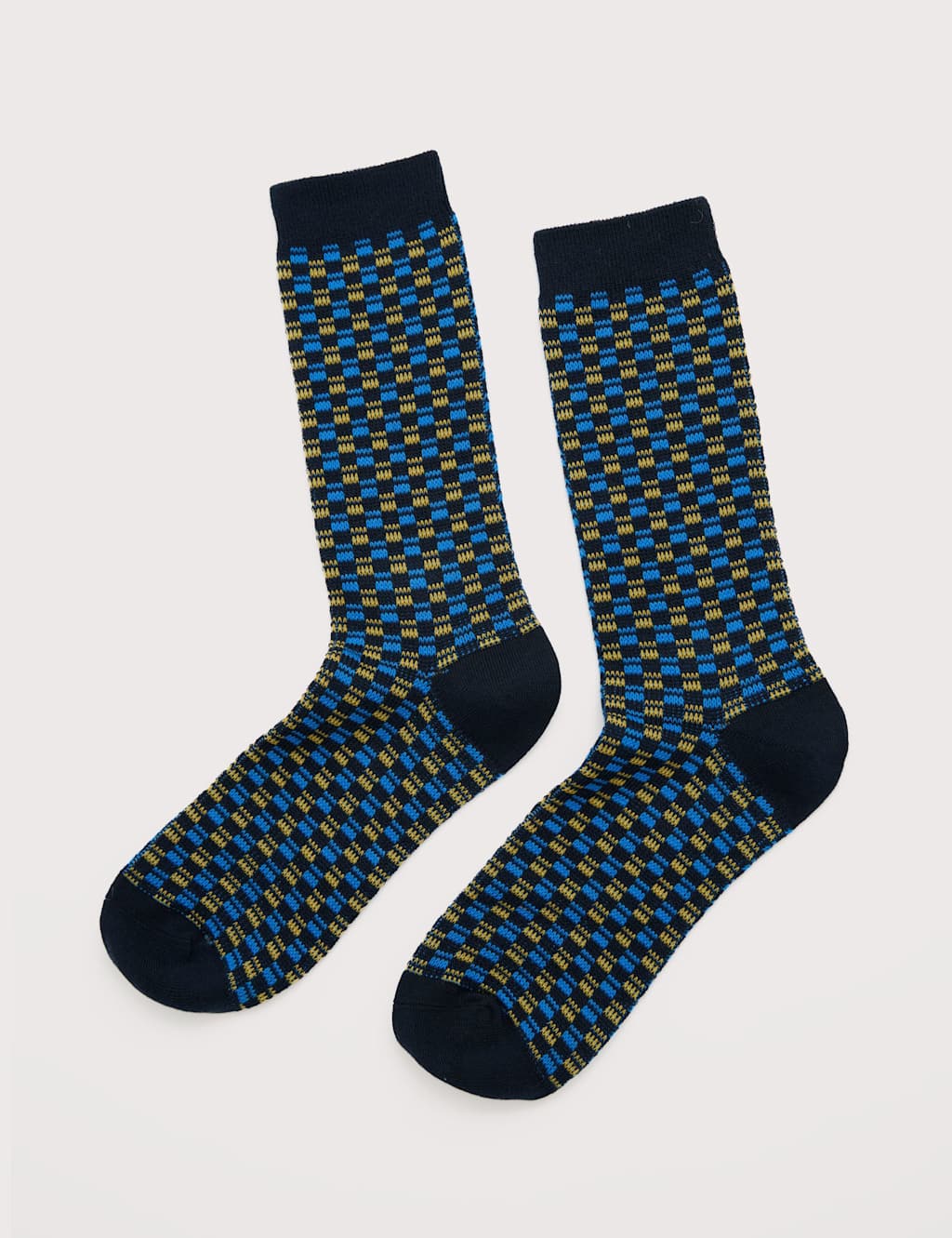Seasalt Cornwall Fair Isle Cotton Rich Socks Navy Mix