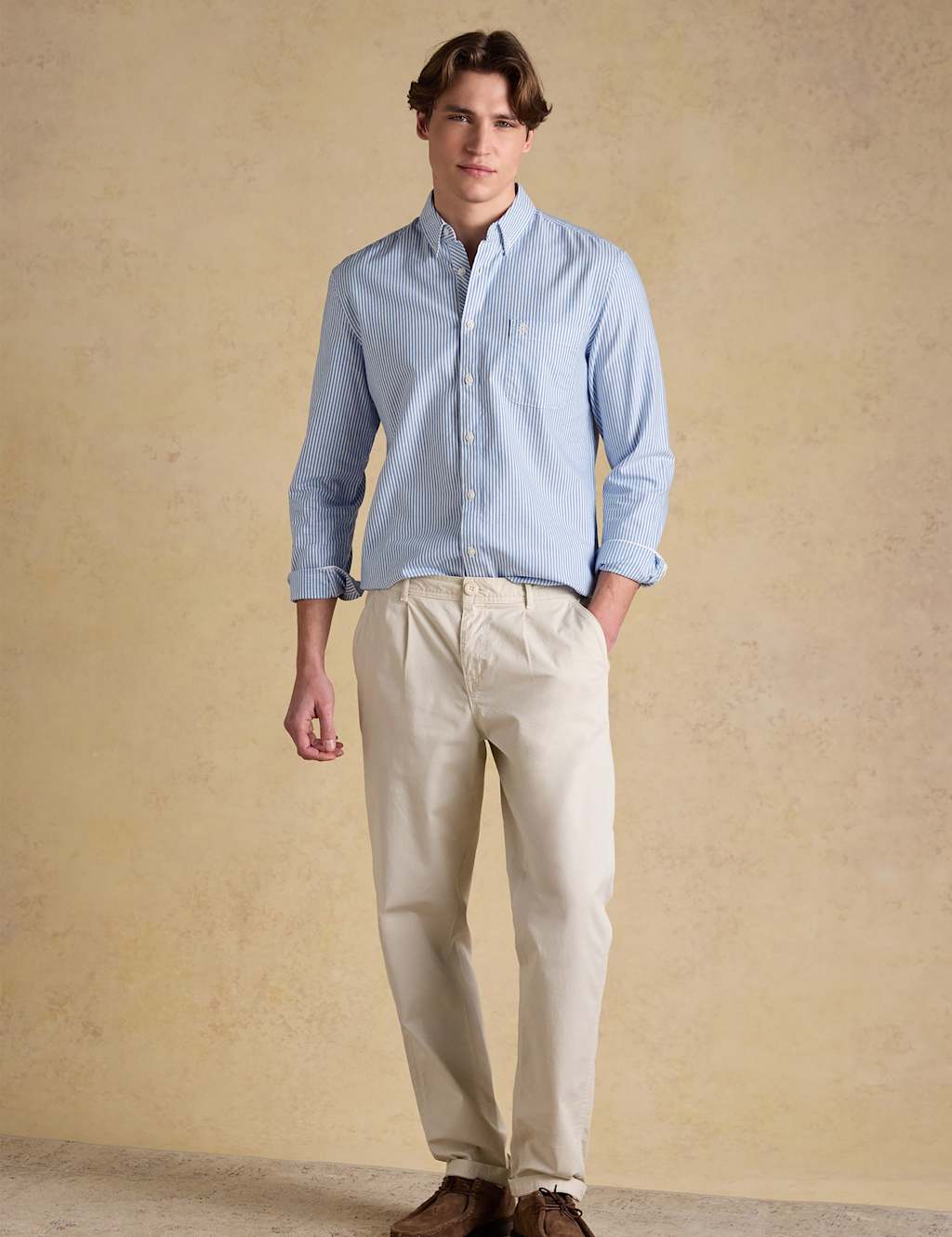 Joules Men's Regular Fit Pure Cotton Striped Oxford Shirt - XL - Blue Mix - Available at M&S