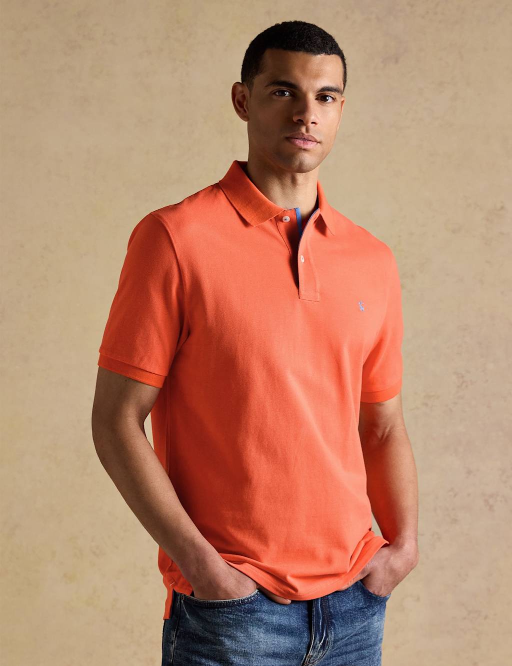 Joules Men's Pure Cotton Pique Polo Shirt - XL - Orange - Available at M&S