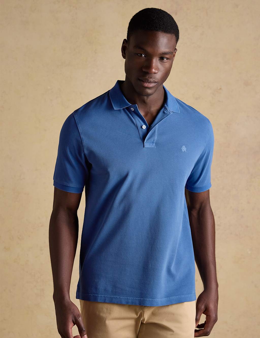 Joules Men's Pure Cotton Pique Polo Shirt - L - Blue - Available at M&S