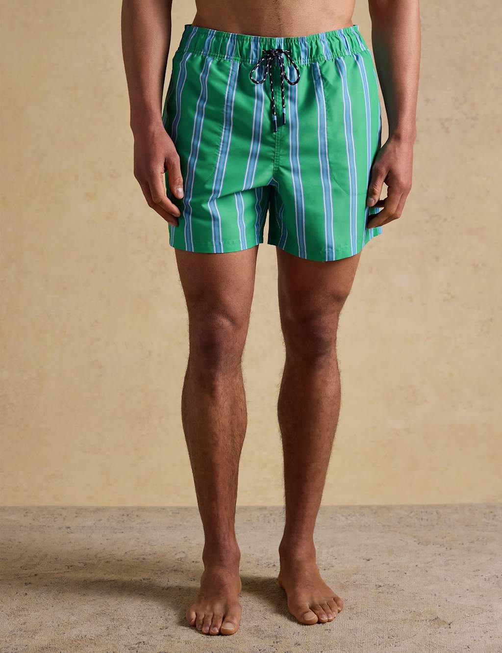 Joules Men's Quick Dry Striped Swim Shorts - 2XL - Green Mix - Available at M&S