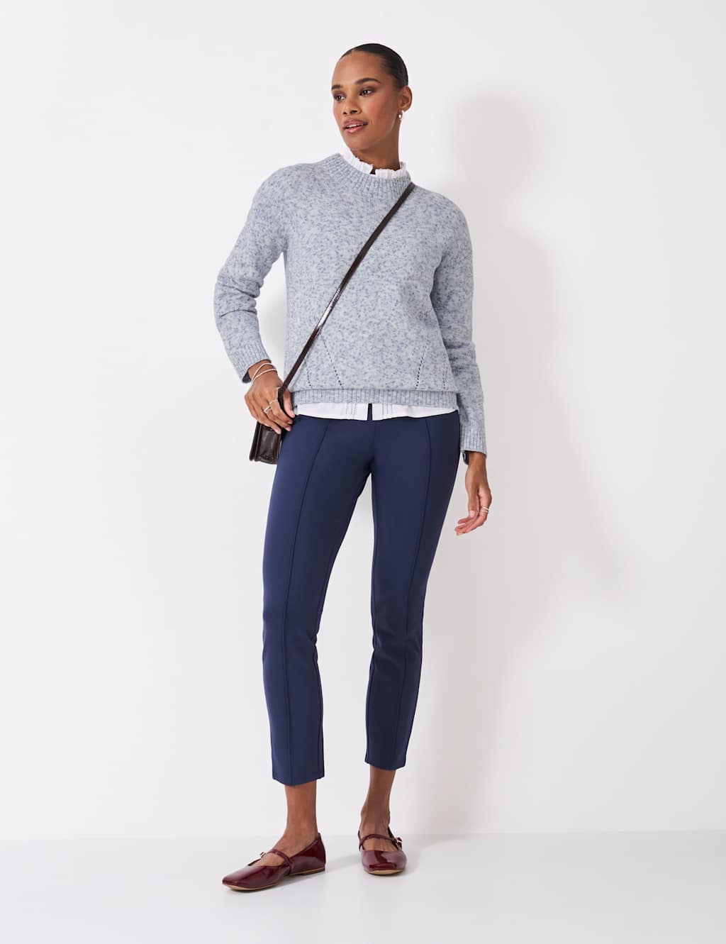 Crew Clothing Crew Neck Jumper Blue Mix