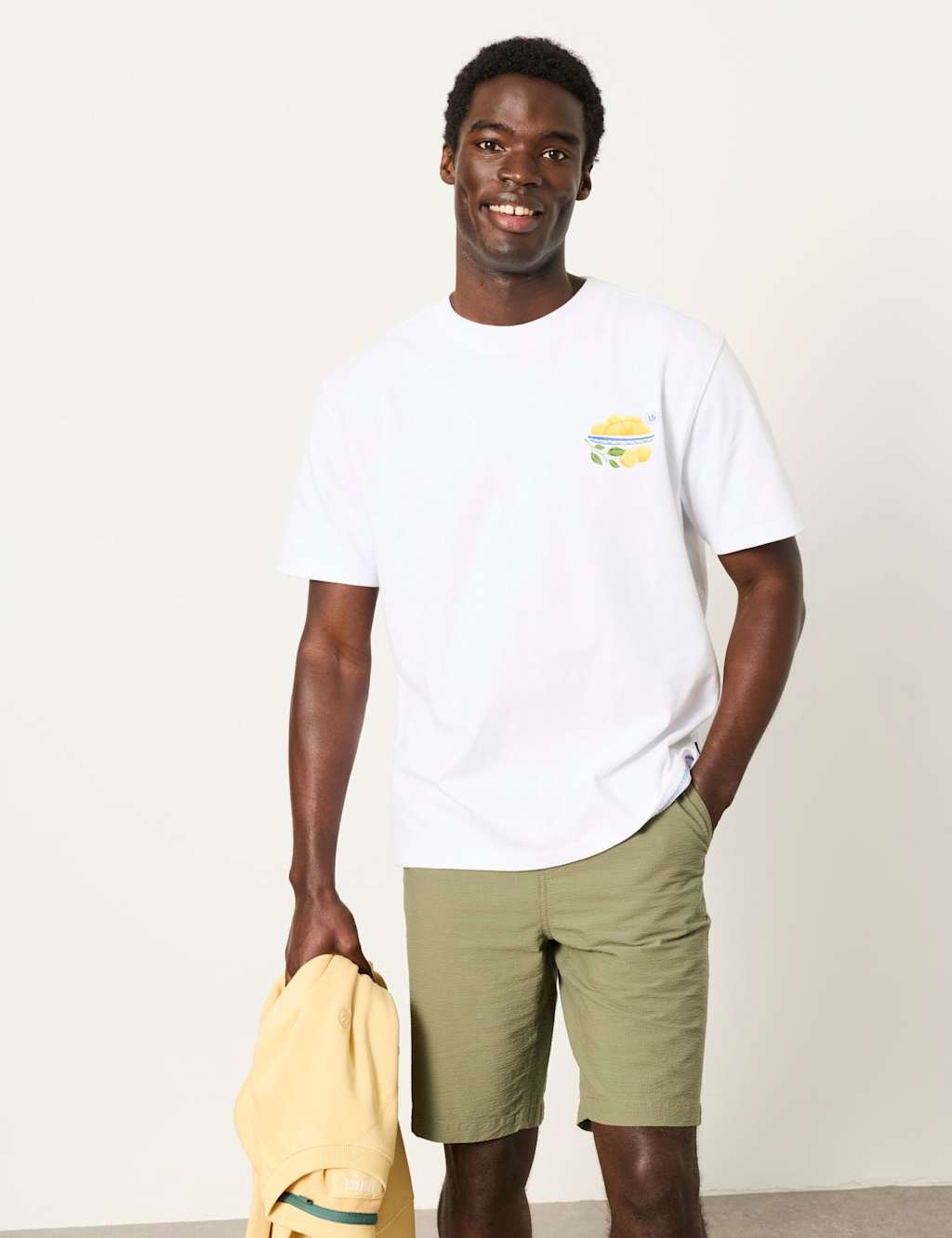 Fatface Men's Pure Cotton Squeeze The Day Graphic T-Shirt - XL - White Mix - Available at M&S