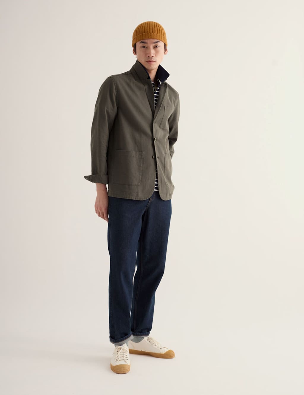 Seasalt Cornwall Men's Linen Rich Revere Jacket - XL - Khaki - Available at M&S