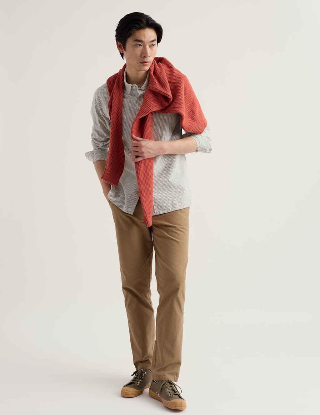 Seasalt Cornwall Men's Relaxed Fit Pure Cotton Striped Shirt - M - Green Mix - Available at M&S