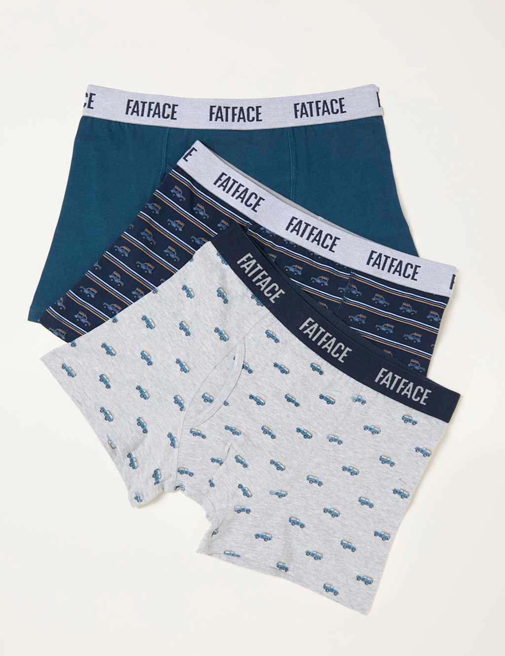 FatFace 3pk Cotton Rich Boxers Grey Mix