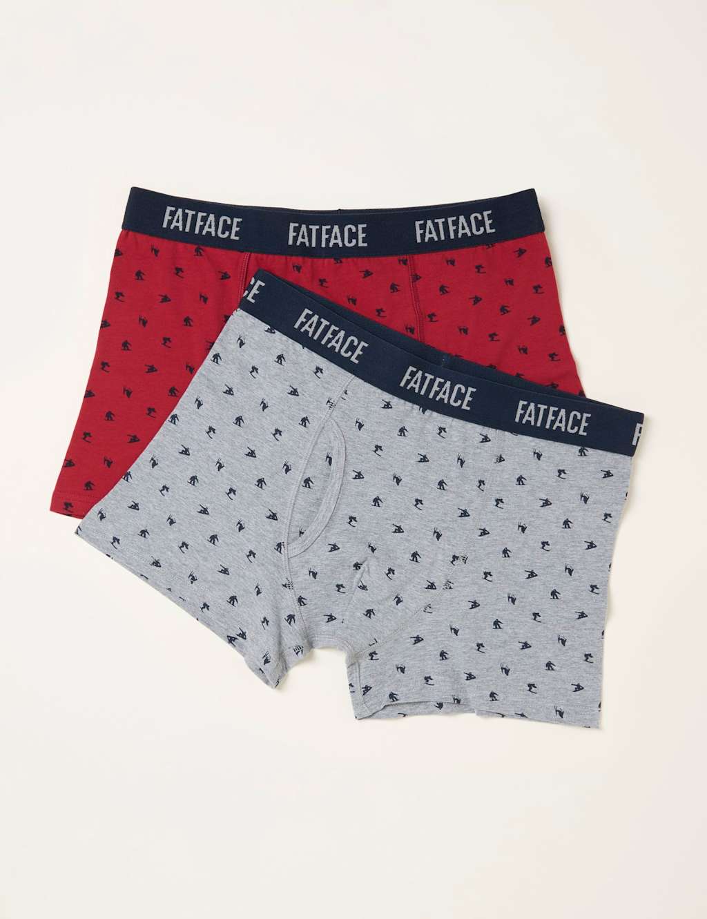 FatFace 2 Pack Cotton Rich Ski Boxers Multi