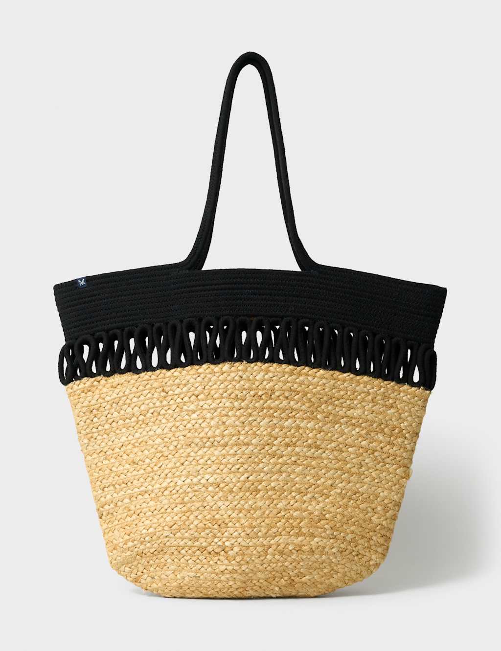 Crew Clothing Women's Jute Woven Contrast Trim Shoulder Tote Bag - Natural Mix - Available at M&S