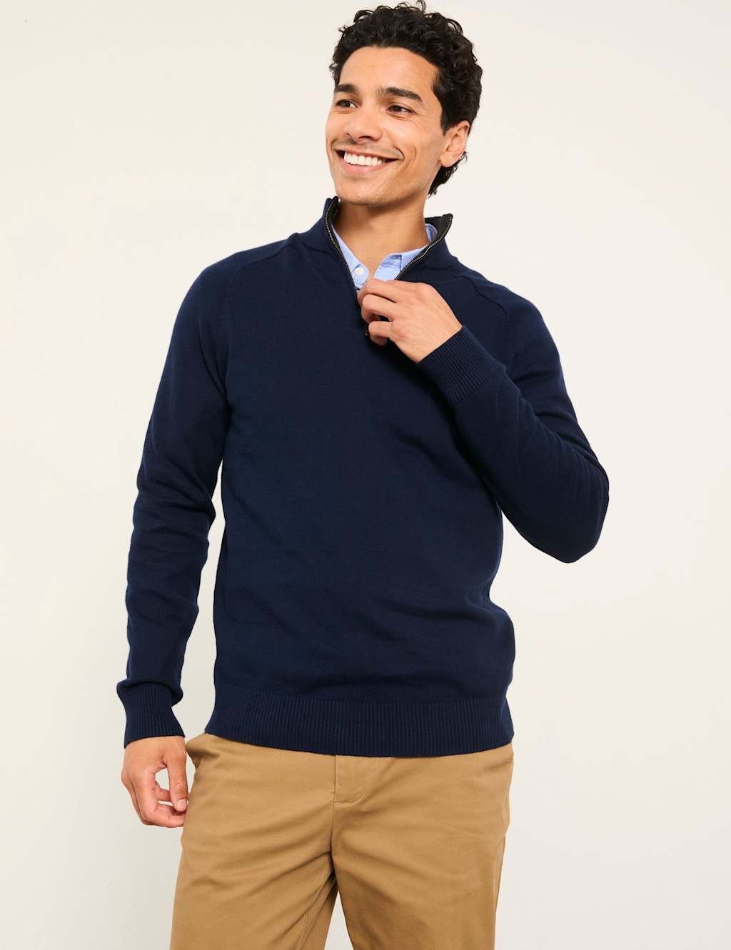 FatFace Knitted Half Zip Jumper Navy