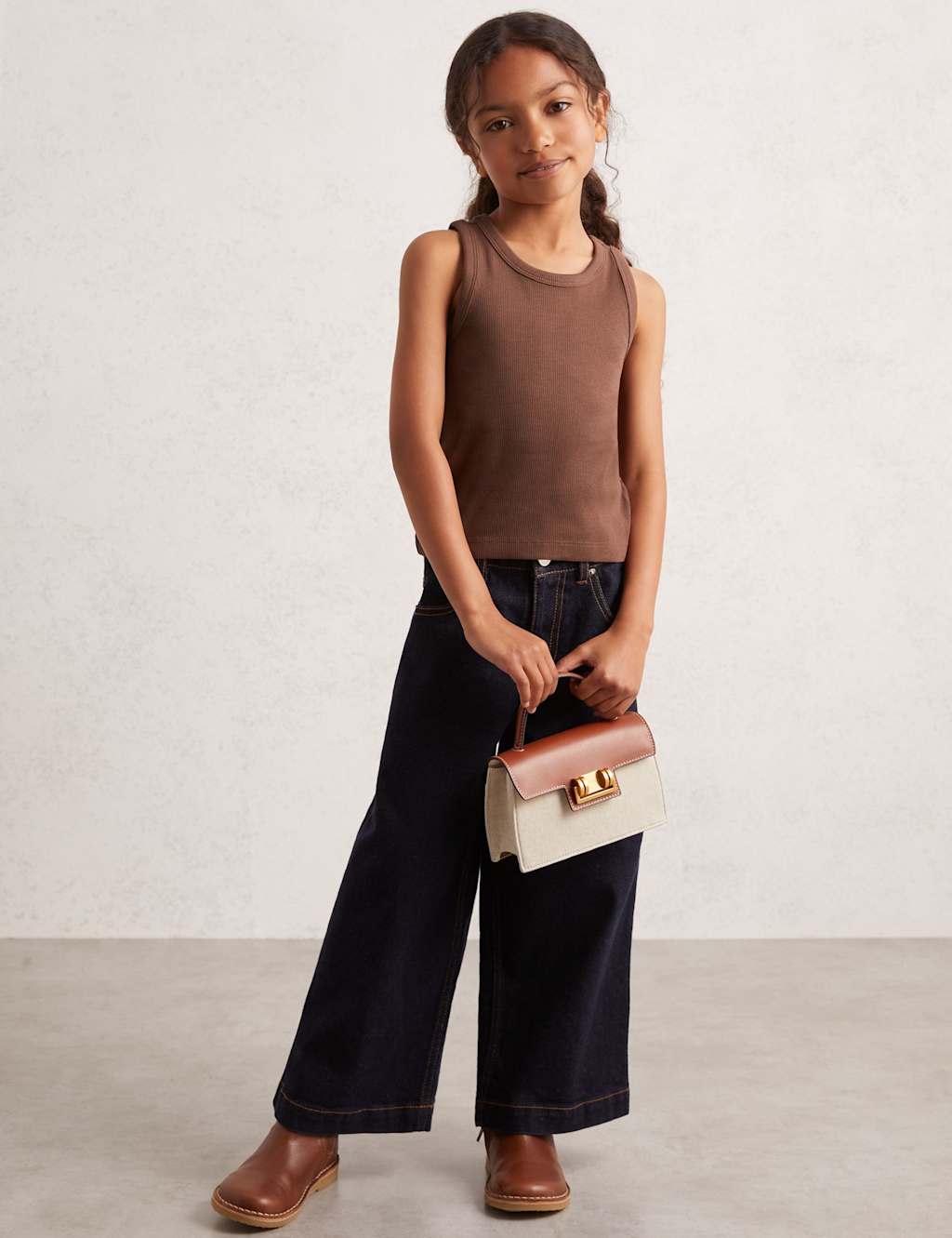 Reiss Cotton Rich Ribbed Vest (3-14 Yrs) Brown