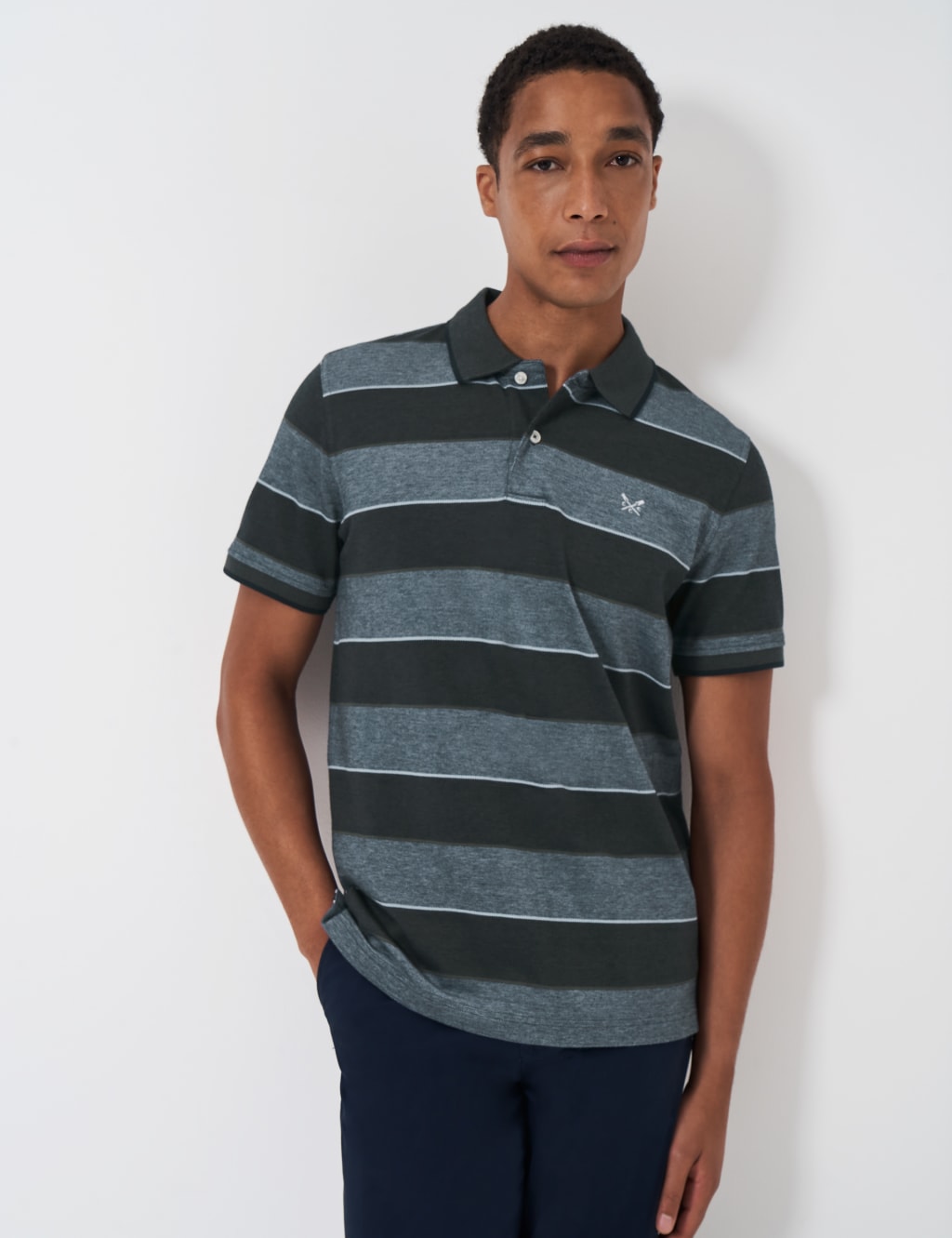 Pure Cotton Striped Polo Shirt