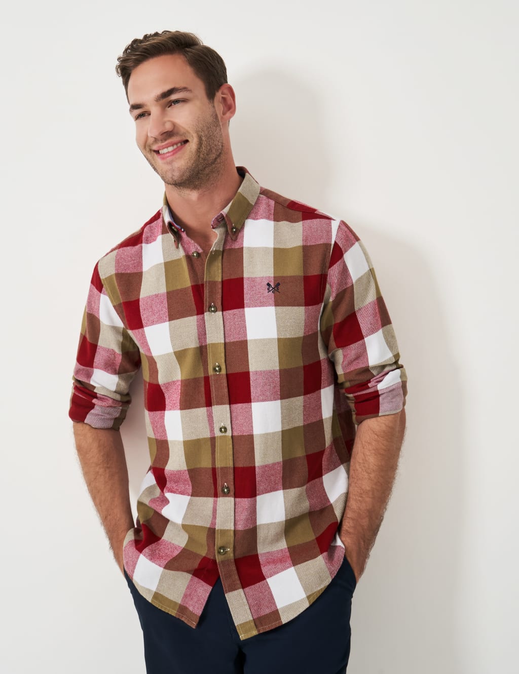 Mock Neck Shirts For Men Brown