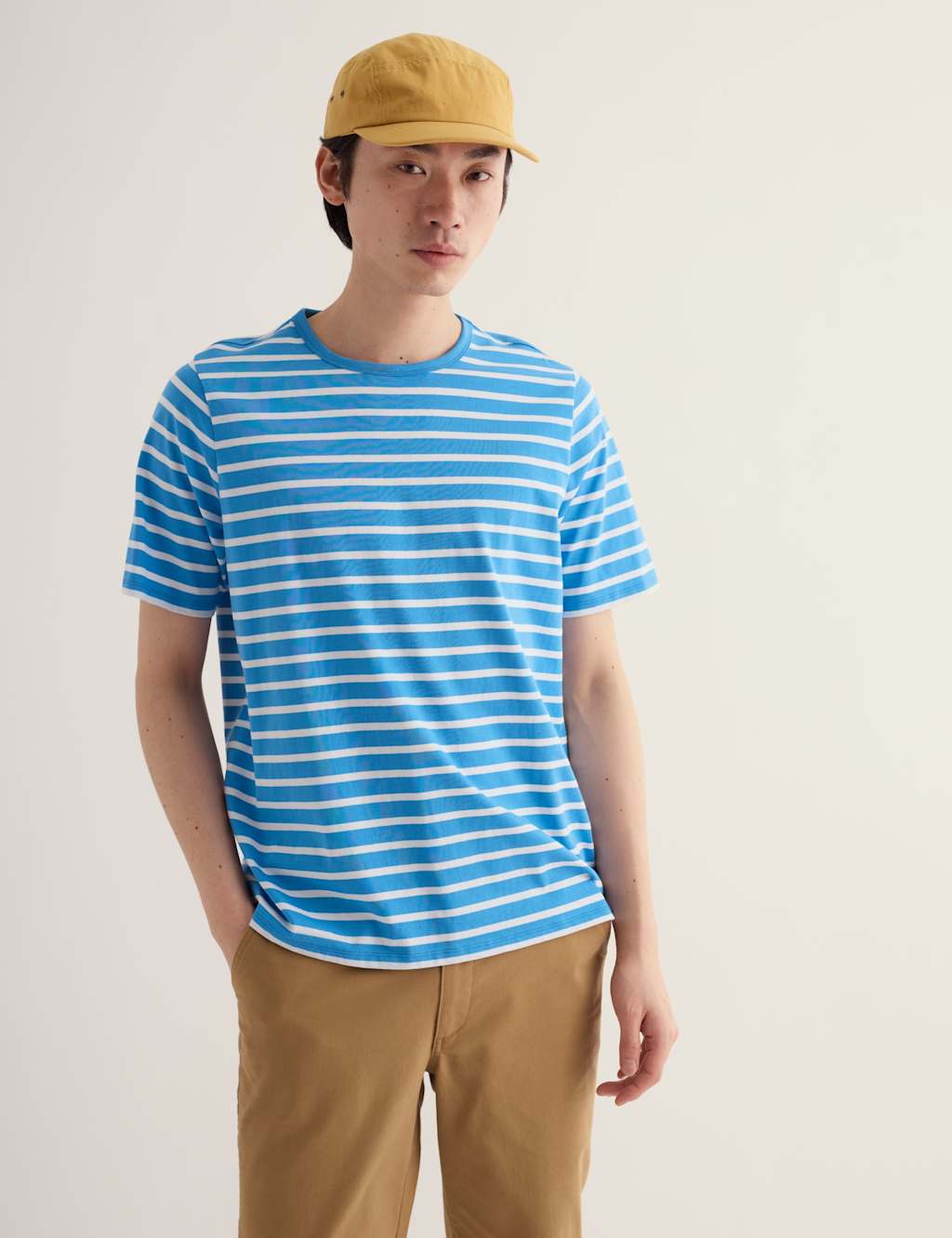 Seasalt Cornwall Men's Pure Cotton Striped T-Shirt - L - Blue Mix - Available at M&S