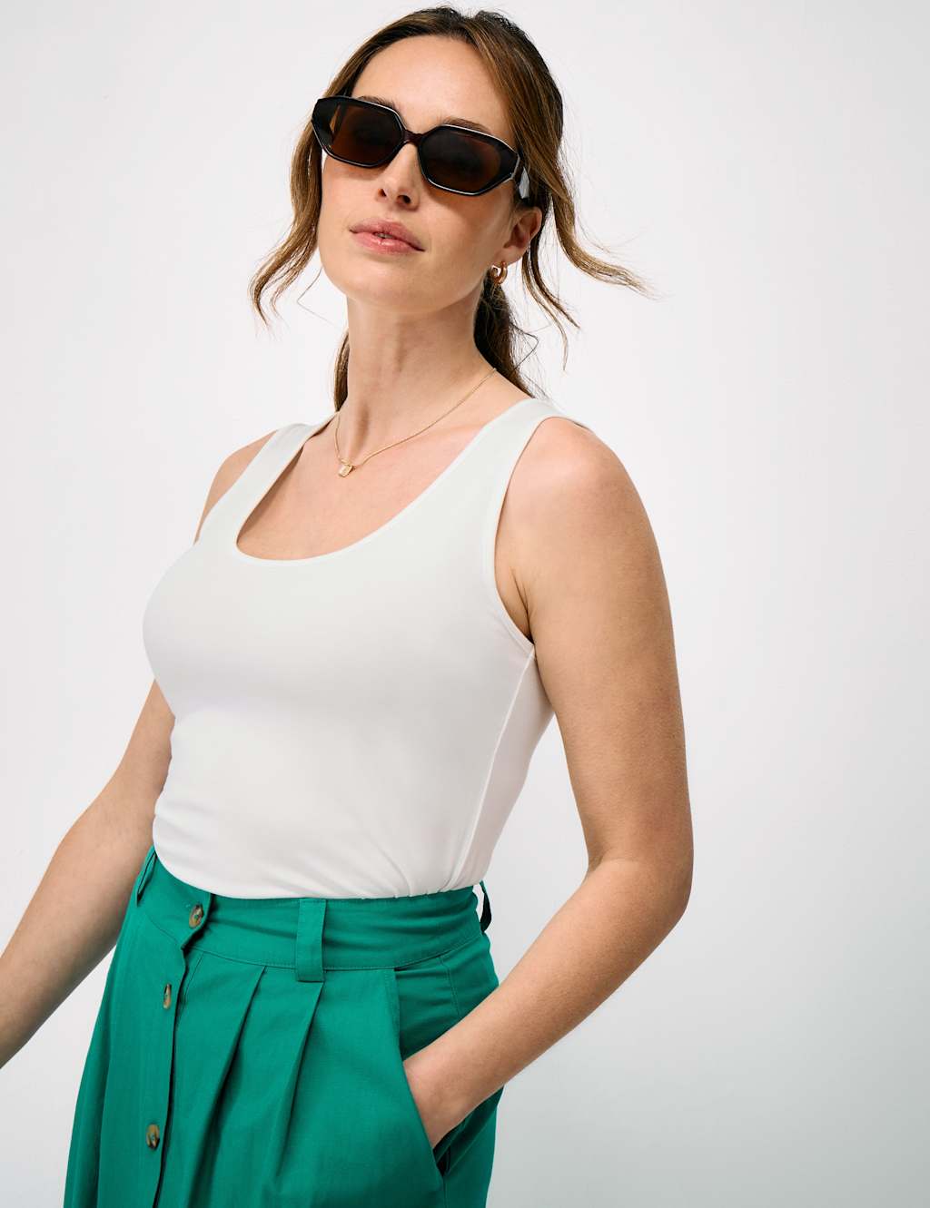 Crew Clothing Women's Modal Rich Scoop Neck Vest Top - 18 - White - Available at M&S