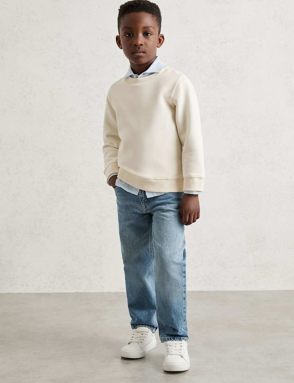 Reiss Cotton Blend Sweatshirt (3-14 Yrs) White