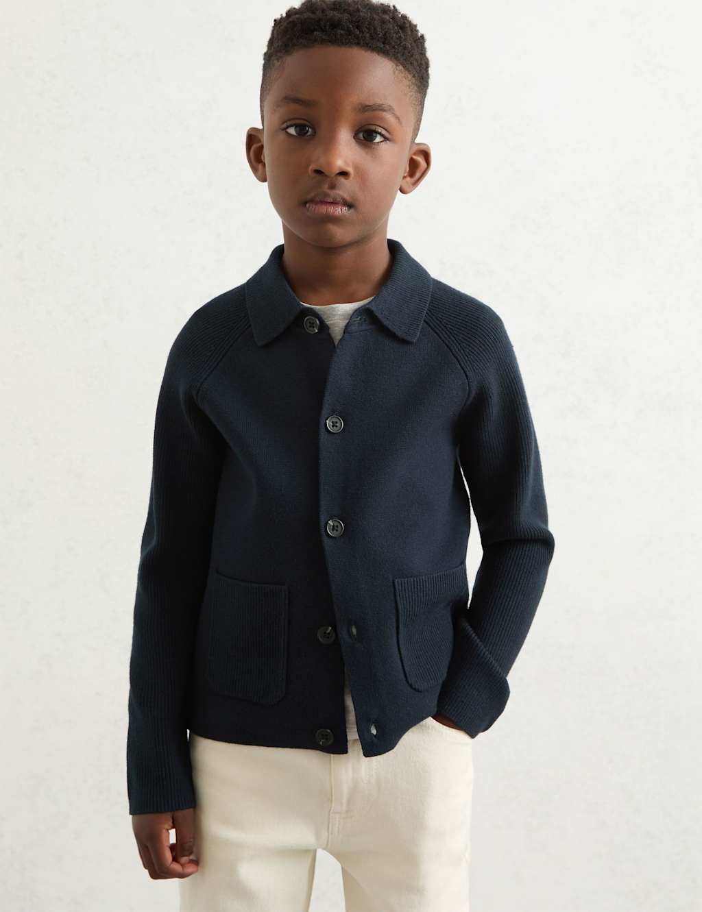 Reiss Knitted Cardigan (3-14 Yrs) Dark Blue