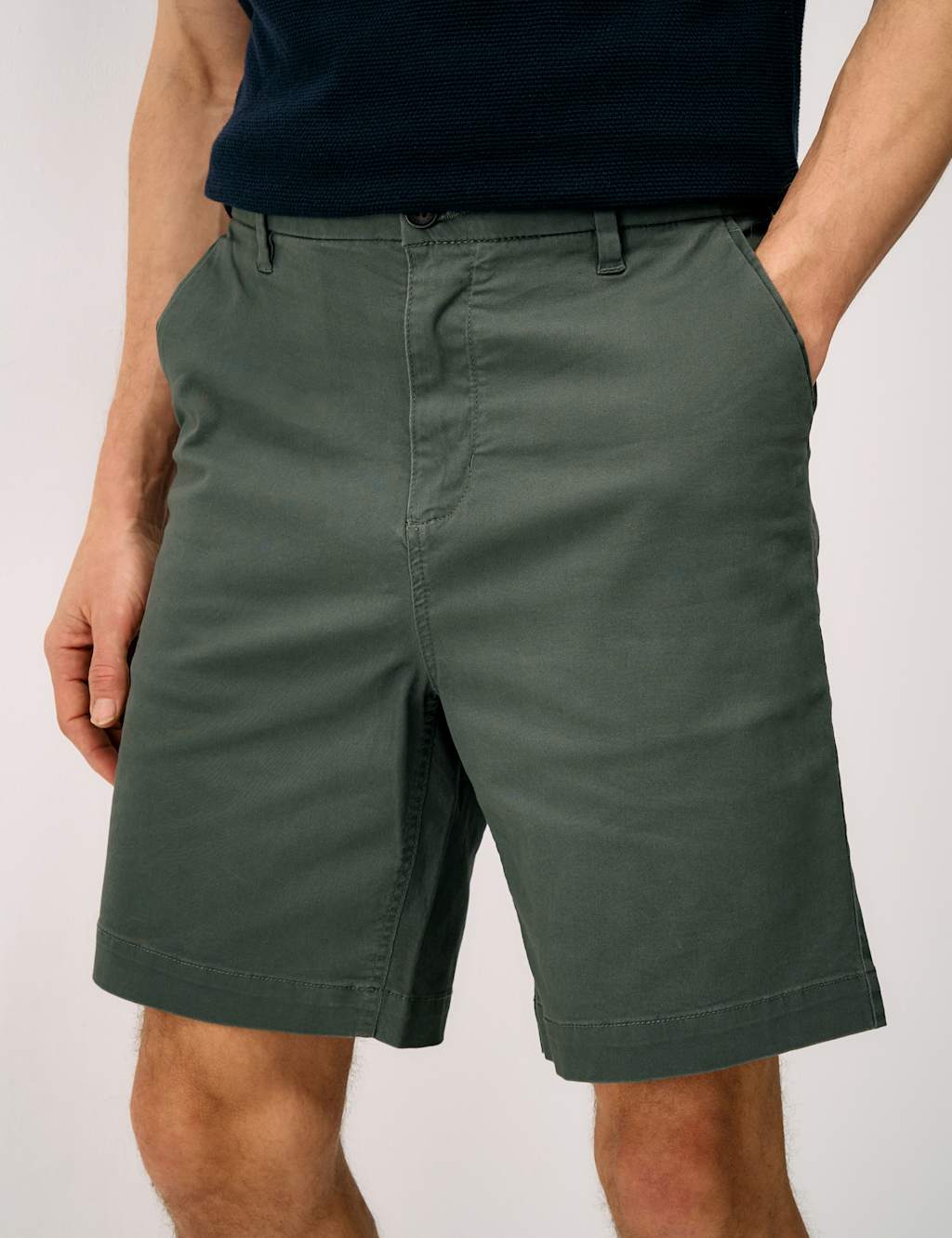 Crew Clothing Men's Regular Fit Cotton Rich Chino Shorts - 36 - Olive - Available at M&S