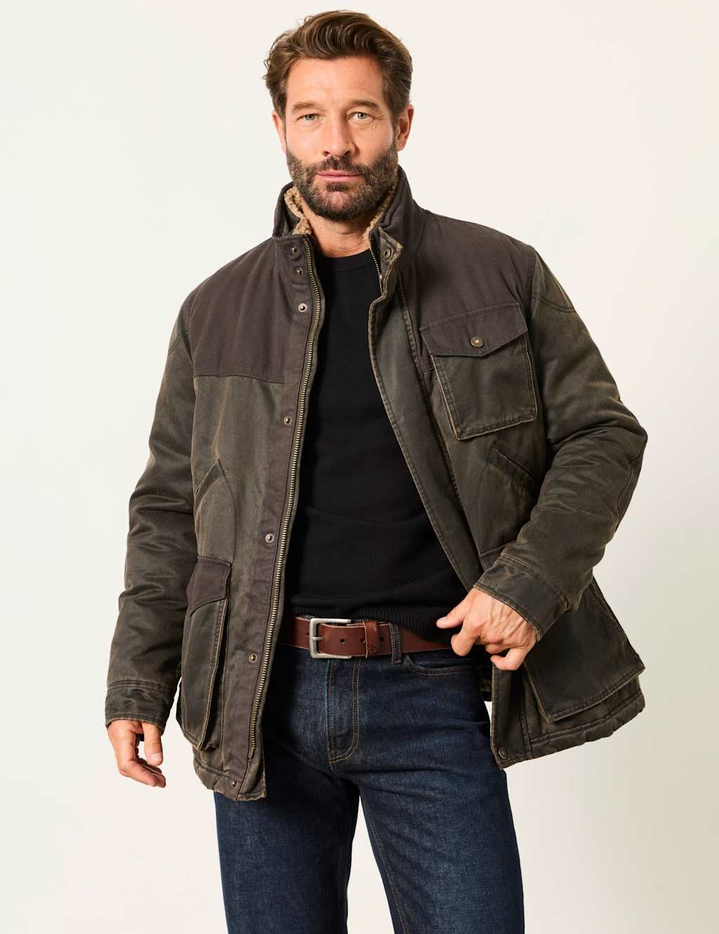 Fatface Men's Cotton Rich Utility Jacket - L - Brown - Available at M&S