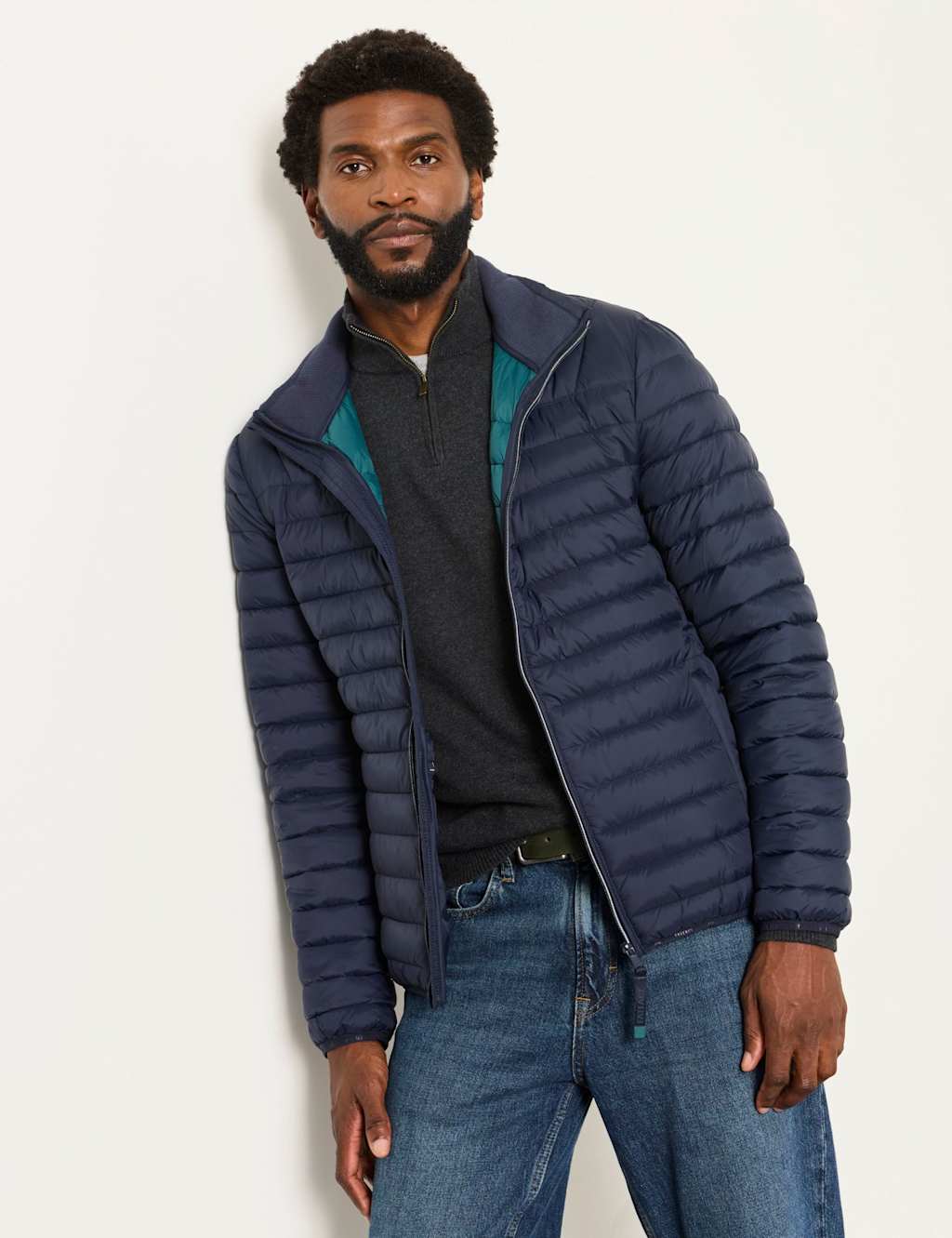 Fatface Men's Padded Jacket - M - Navy - Available at M&S