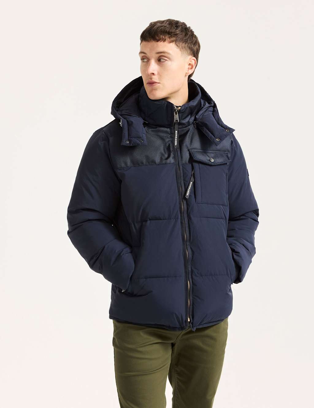 Scotch & Soda Hooded Puffer Jacket Navy
