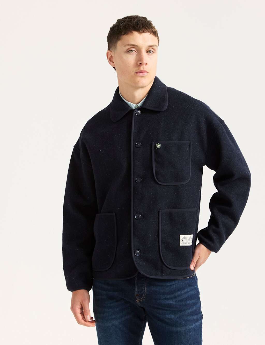 Scotch & Soda Wool Blend Chore Jacket Navy