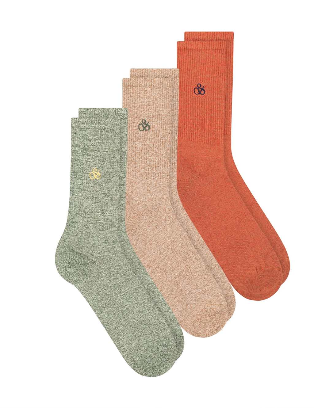 Scotch & Soda 3pk Pure Cotton Socks Green