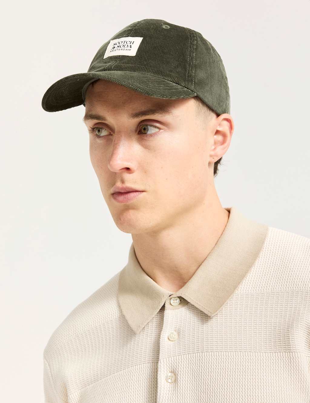Scotch & Soda Cotton Rich Corduroy Baseball Cap Green