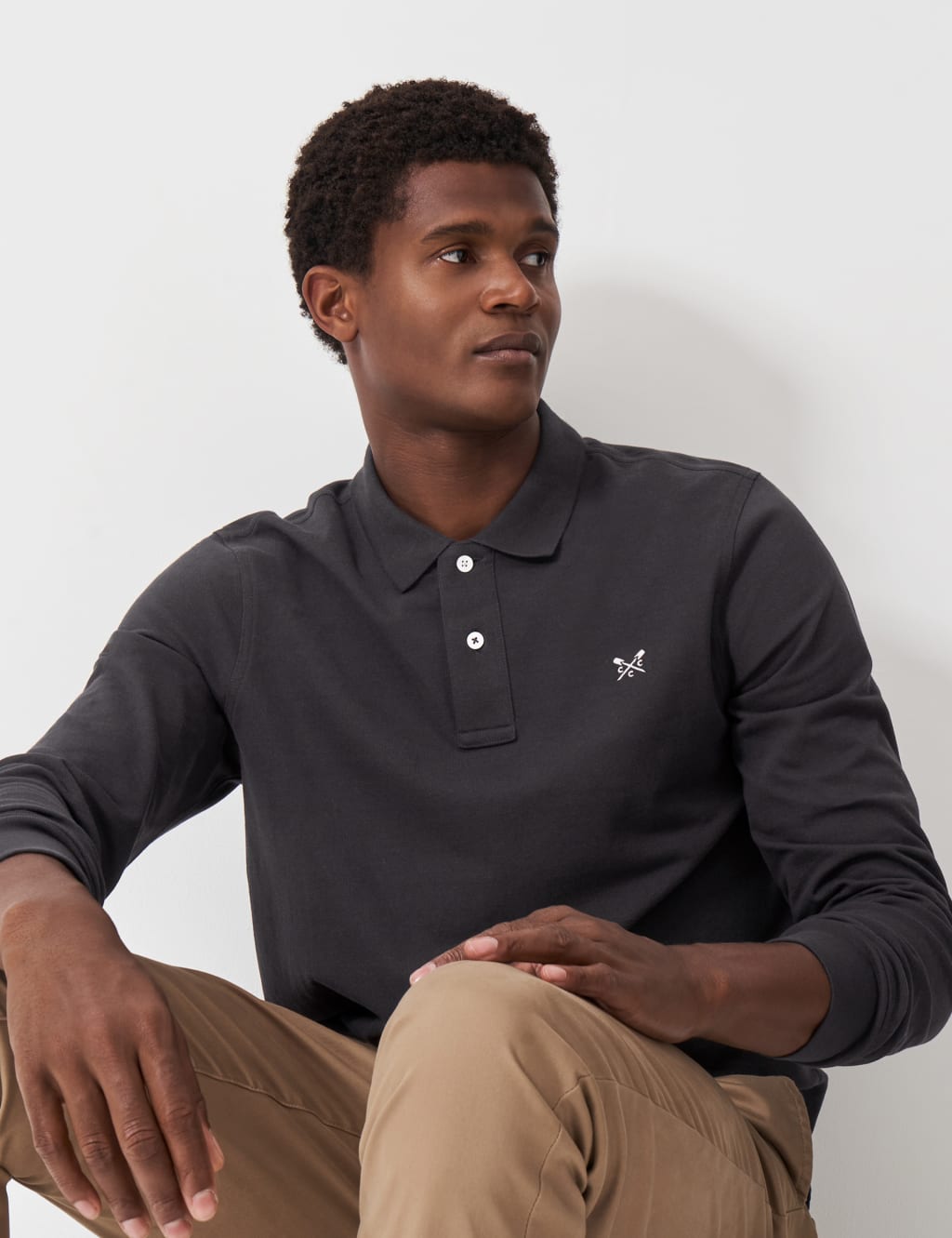 Pure Cotton Long Sleeve Polo Shirt