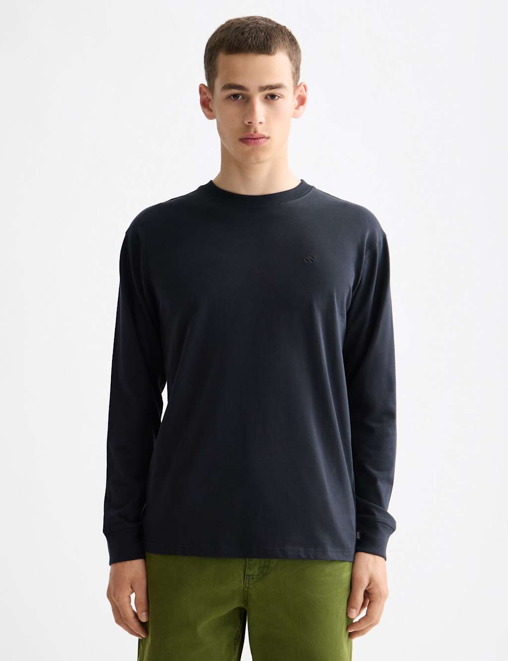 Scotch & Soda Pure Cotton Long Sleeve T-Shirt Dark Grey