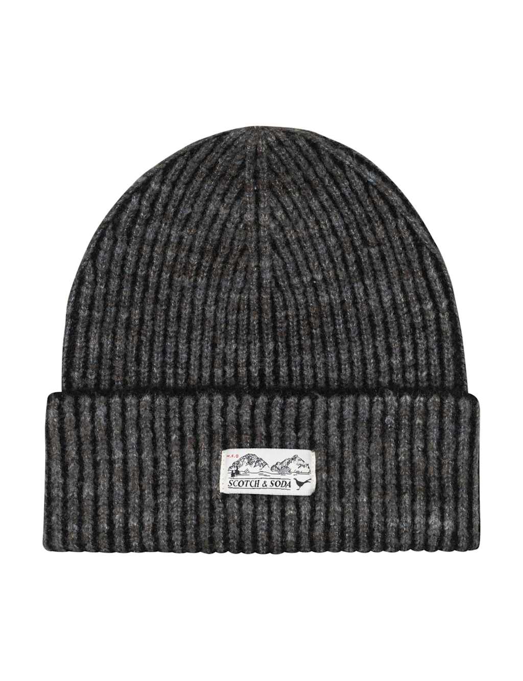Scotch & Soda Ribbed Beanie Hat Black