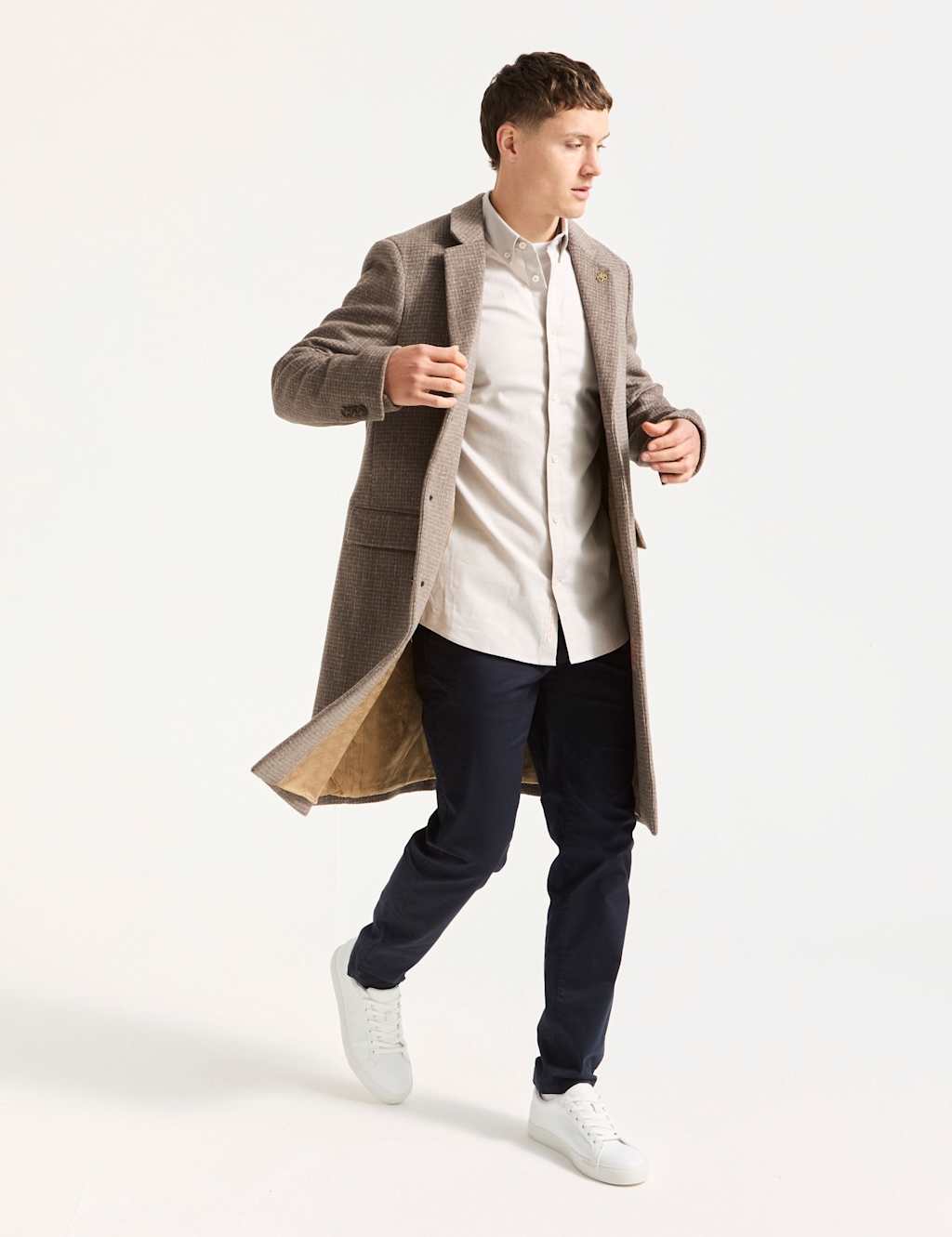Scotch & Soda Wool Rich Overcoat Beige