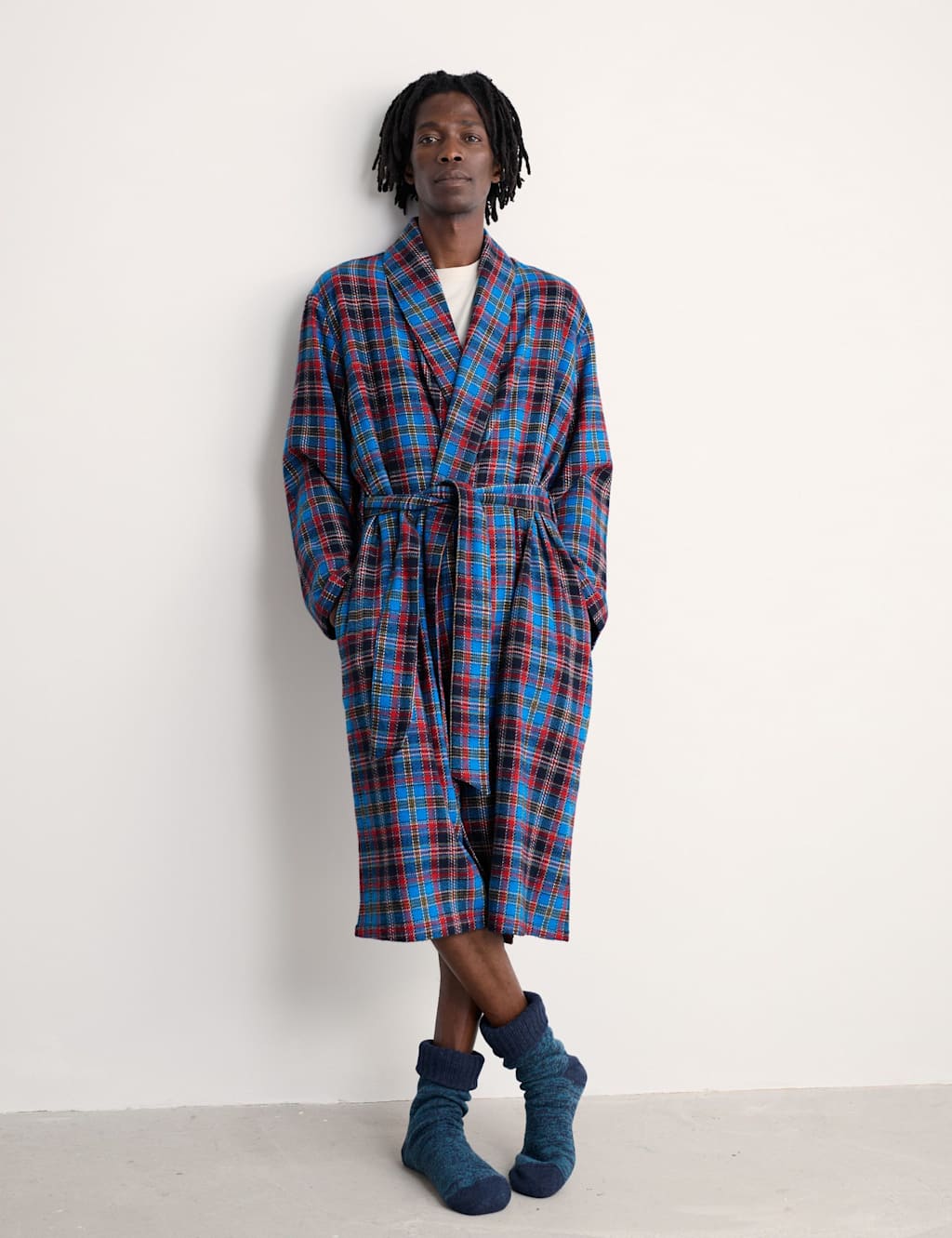 Seasalt Cornwall Pure Cotton Checked Dressing Gown Multi