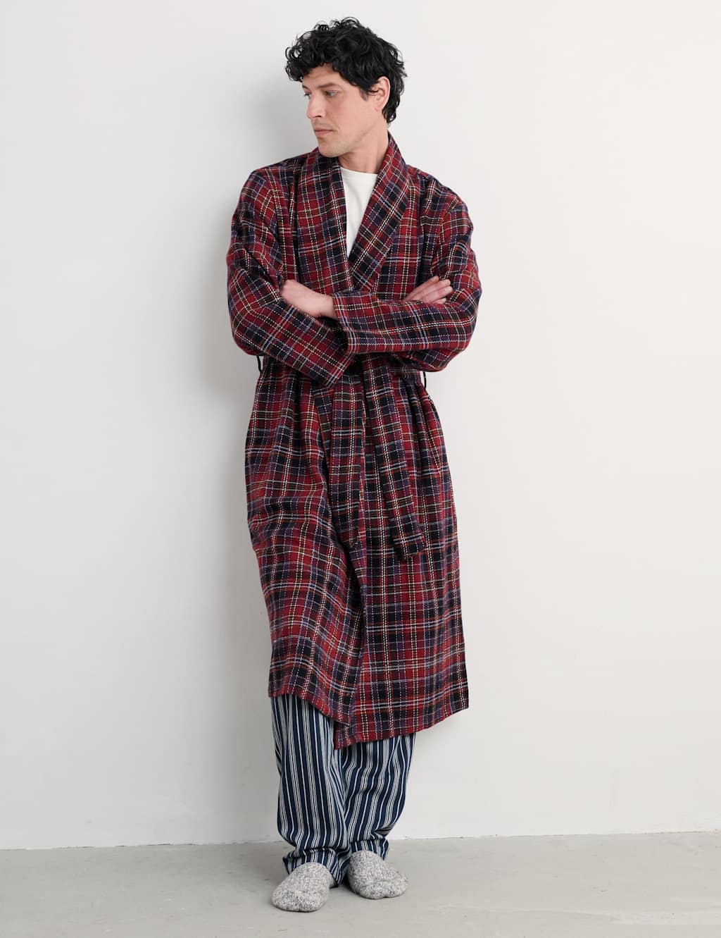 Seasalt Cornwall Pure Cotton Checked Dressing Gown Multi