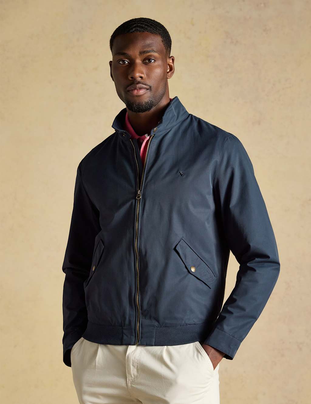Joules Men's Cotton Rich Harrington Jacket - 2XL - Navy - Available at M&S