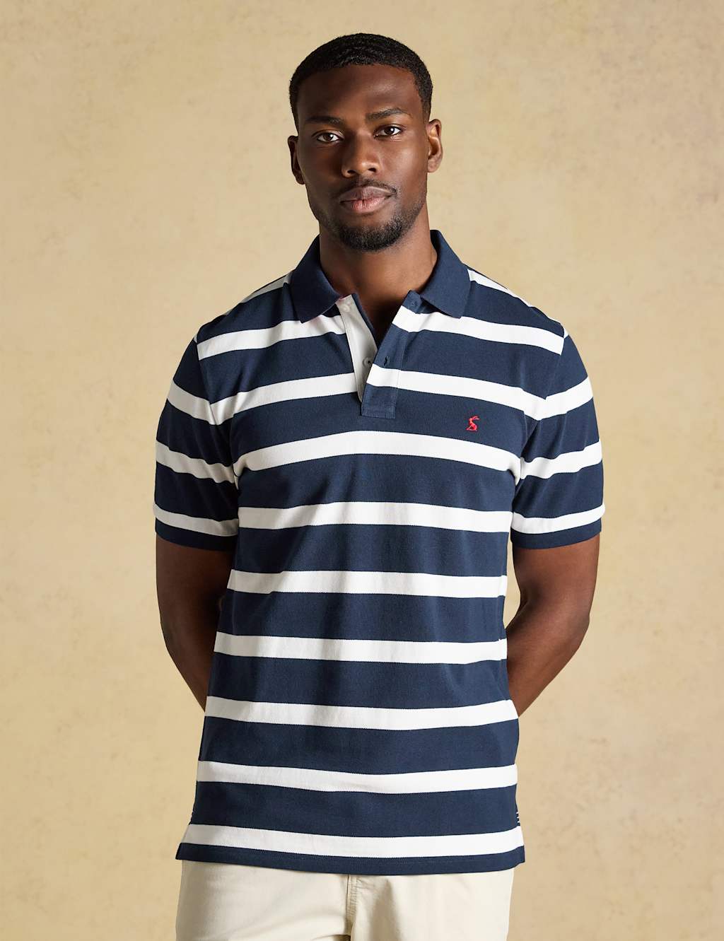 Joules Men's Pure Cotton Striped Polo Shirt - L - Navy Mix - Available at M&S