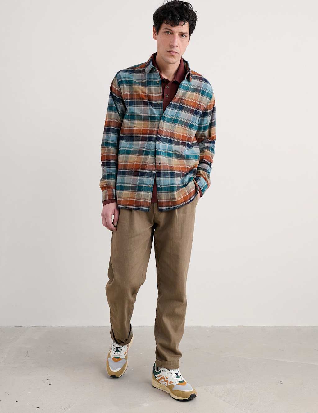 Seasalt Cornwall Relaxed Fit Pure Cotton Flannel Shirt Multi