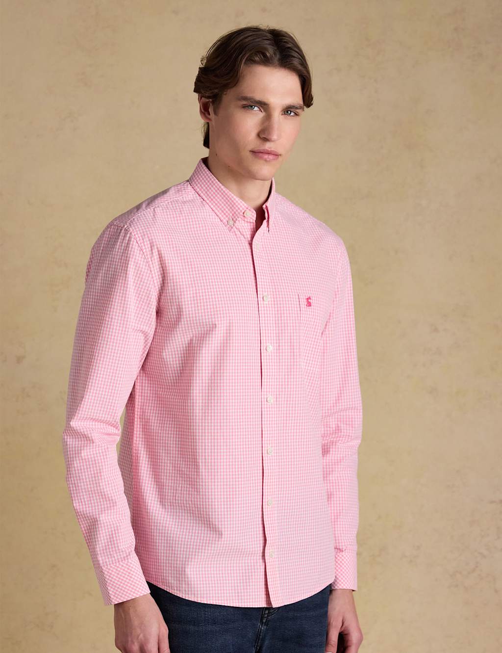 Joules Men's Pure Cotton Poplin Checked Oxford Shirt - XL - Pink Mix - Available at M&S