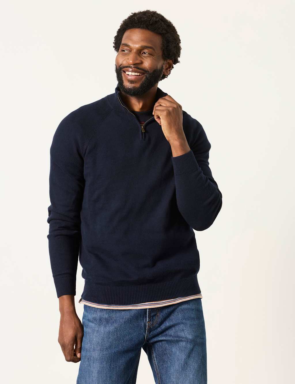 Fatface Men's Cotton Rich Jumper - L - Navy - Available at M&S