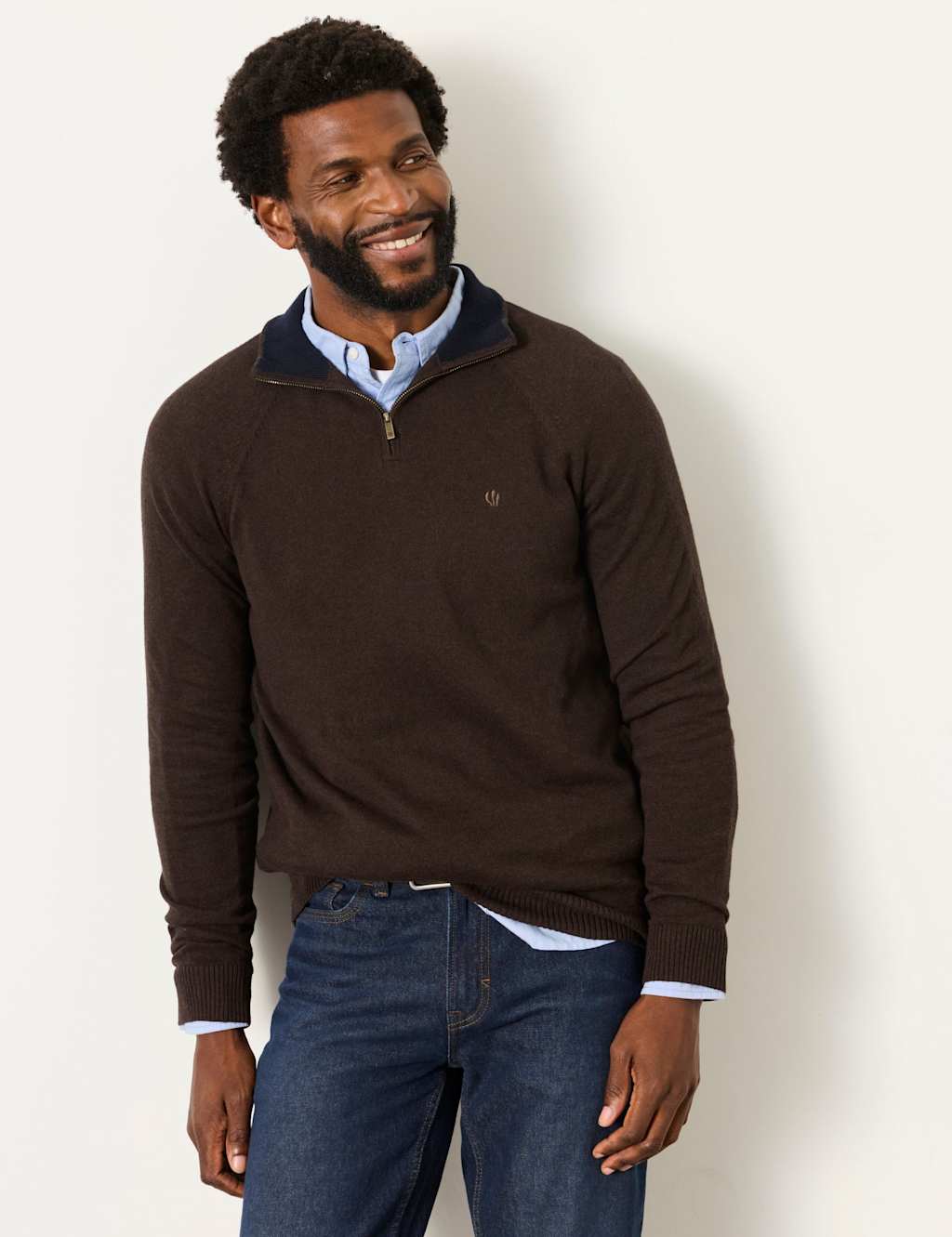 Fatface Men's Cotton Rich Jumper - M - Chocolate - Available at M&S