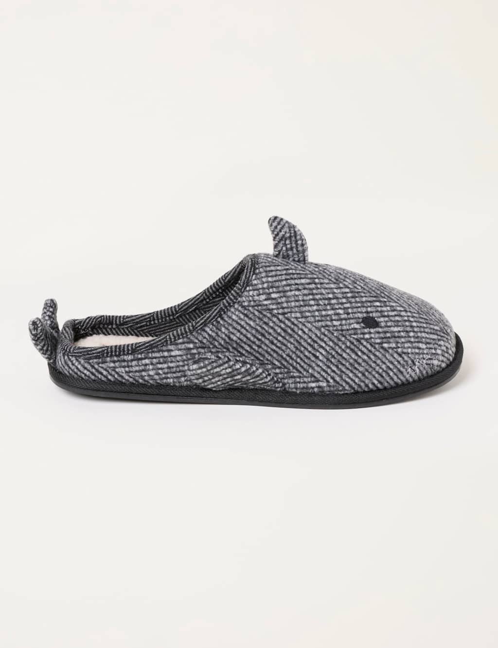Fatface Men's Shark Novelty Mule Slippers - L - Grey - Available at M&S