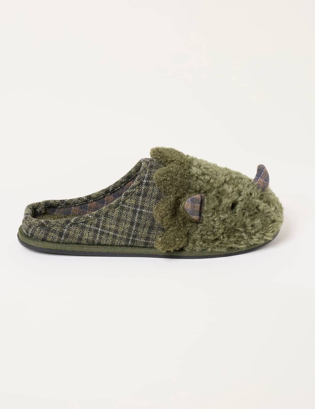 Fatface Men's Dino Novelty Mule Slippers - XL - Green Mix - Available at M&S