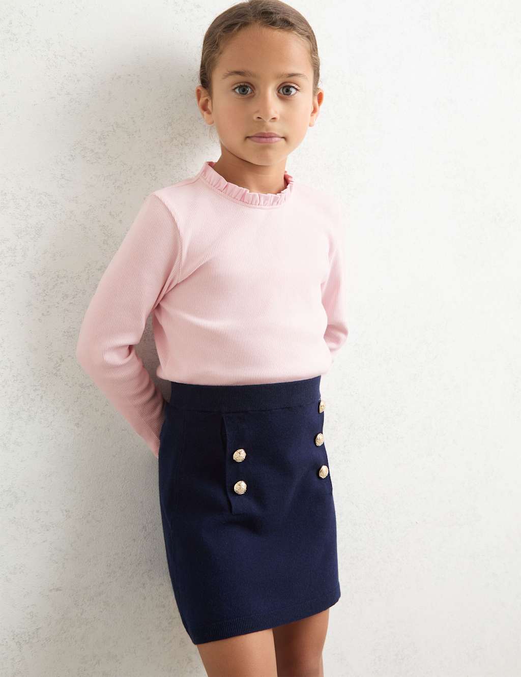 Reiss Cotton Rich Ribbed Top (3-14 Yrs) Pink