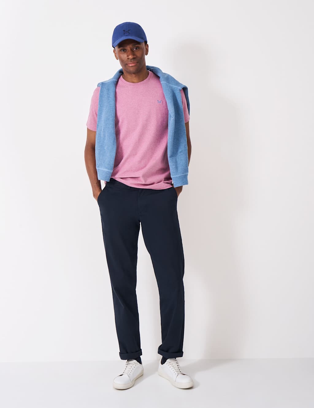 Crew Clothing Pure Cotton Crew Neck T-Shirt Pink