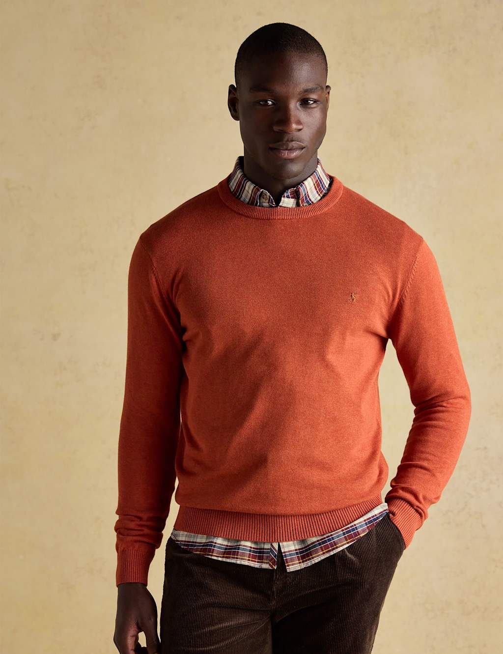 Joules Pure Cotton Crew Neck Jumper Orange
