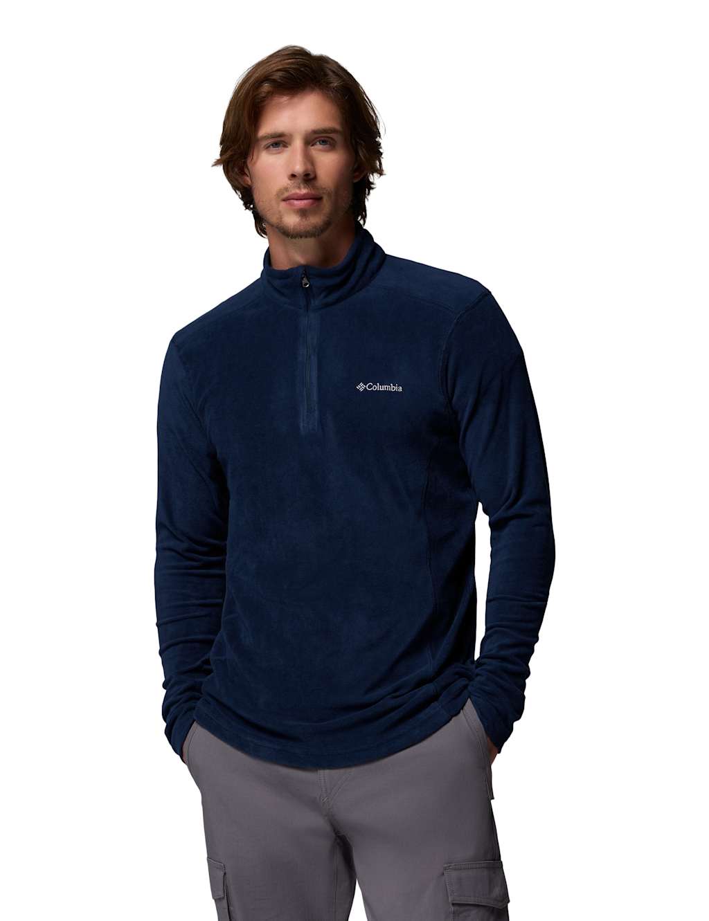 Columbia Men's Klamath Range II Funnel Neck Half Zip Fleece - S - Navy