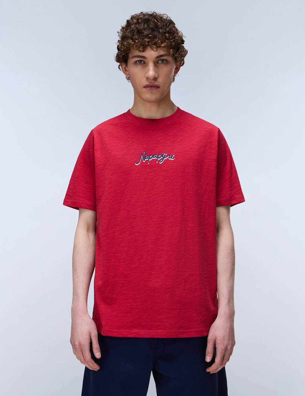 Napapijri Men's Elior Pure Cotton T-Shirt - XL - Red - Available at M&S