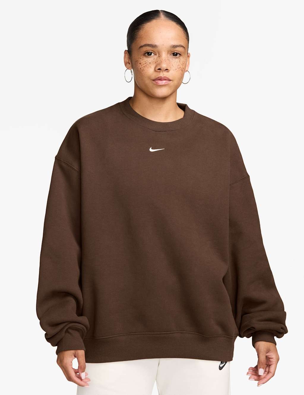 Nike Women's Studio Crew Neck Sweatshirt - Small - Brown - Available at M&S