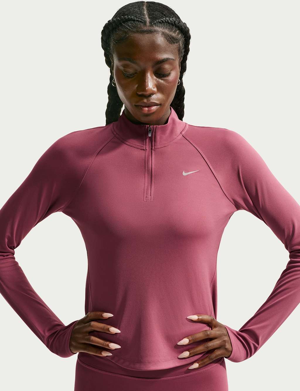 Nike Women's Tempo Half Zip Running Top - Medium - Dusky Rose - Available at M&S