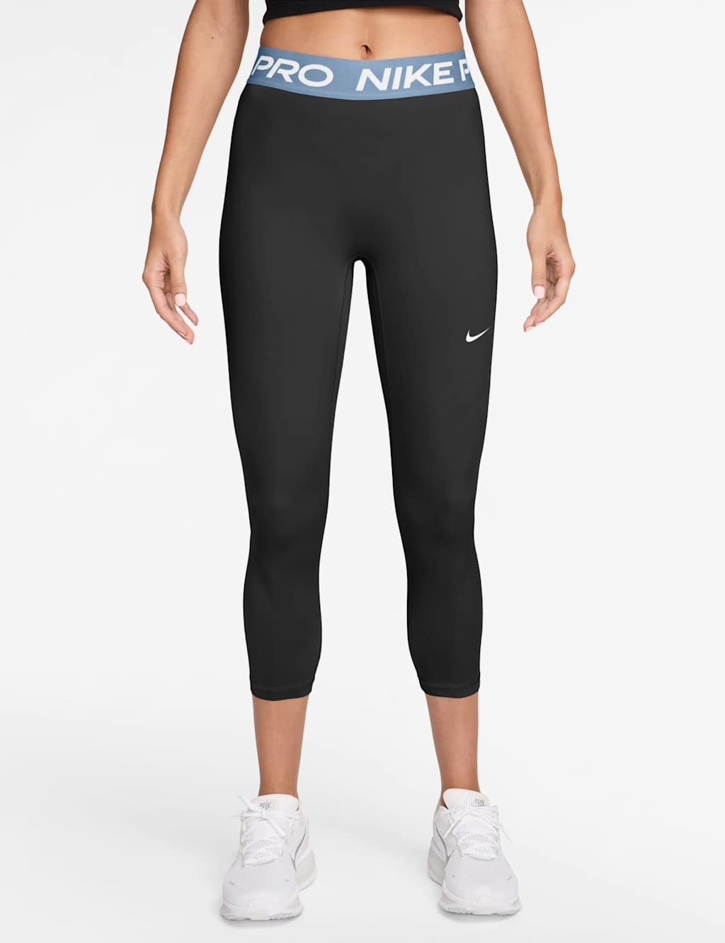 Nike Women's Pro High Waisted Cropped Leggings - Small - Black - Available at M&S