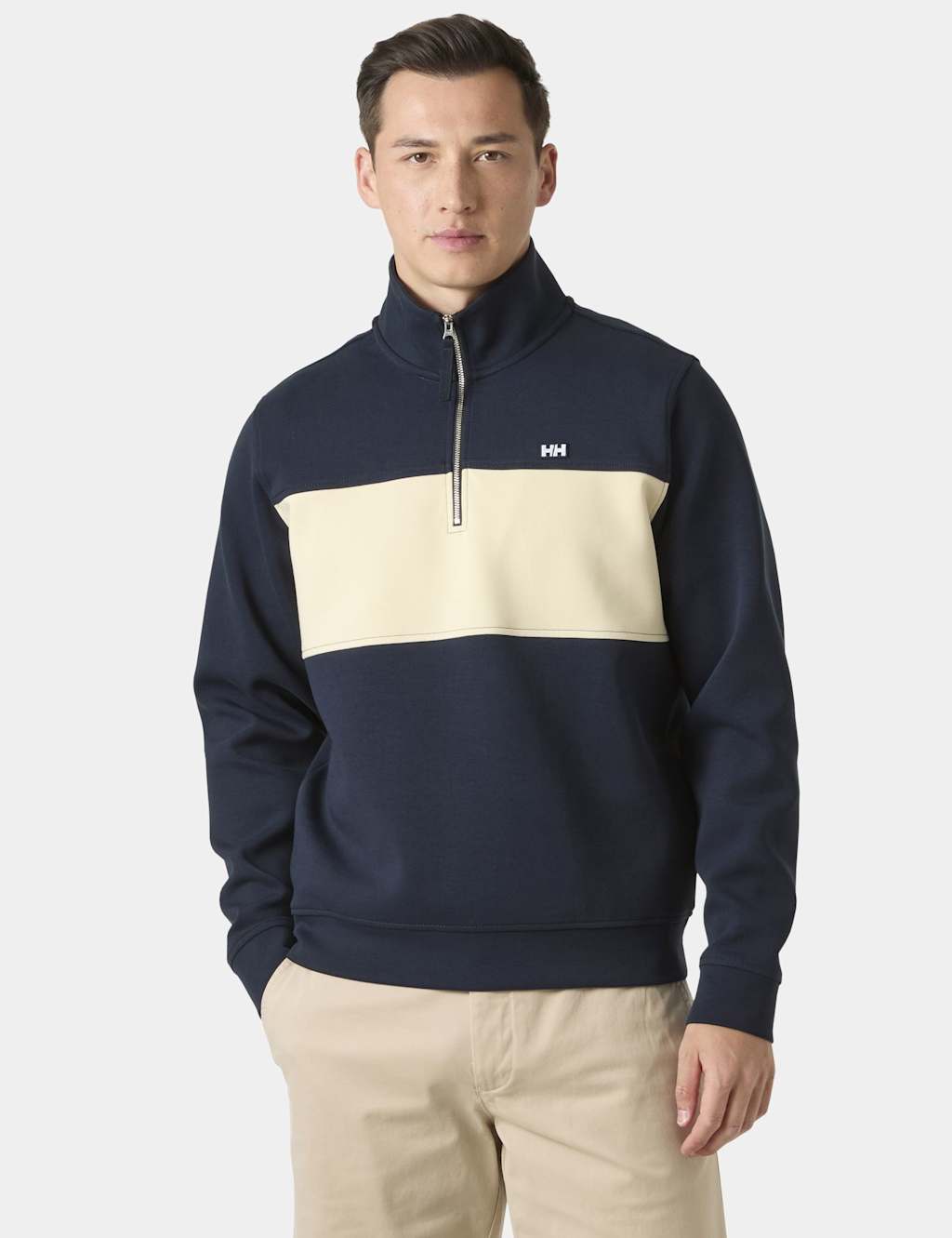 Helly Hansen Men's Cotton Ric Half Zip Fleece Top - M - Navy - Available at M&S